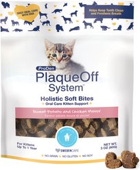 ProDen Plaqueoff System Holistic Oral Care Kitten Dental Cat Treats, 3-oz bag, count varies