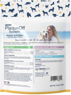 Show full view: ProDen Plaqueoff System Holistic Oral Care Puppy Dental Dog Treats, 6-oz bag, count varies slide 3 of 9