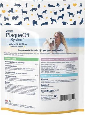 Show full view: ProDen Plaqueoff System Holistic Oral Care Support Adult Dental Dog Treats, 6-oz bag, count varies slide 3 of 9