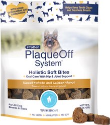 ProDen Plaqueoff System Holistic Oral Care with Hip & Joint Adult Dental Dog Treats, 6-oz bag, count varies