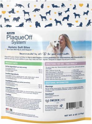 Show full view: ProDen Plaqueoff System Holistic Oral Care with Hip & Joint Adult Dental Dog Treats, 6-oz bag, count varies slide 3 of 10