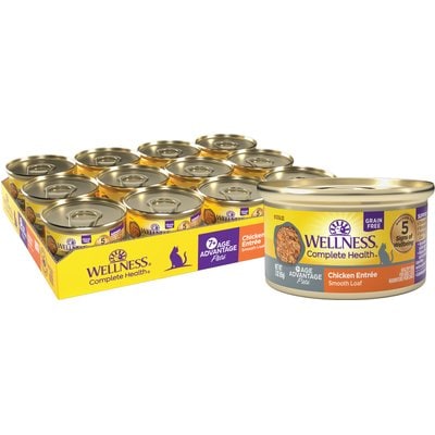 Wellness Wellness Complete Health Age Advantage Senior Pate Chicken Natural Grain-Free Wet Cat Food, 3-oz can, 24 count
