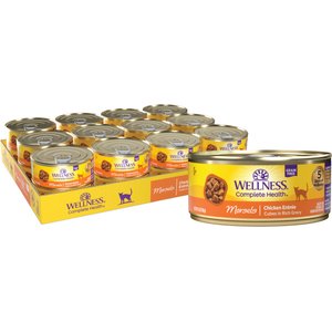 Wellness Complete Health Morsels Chicken Entree Grain-Free Canned Cat Food, 5.5-oz, case of 24