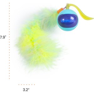 Catstages Roll & Chase Rechargeable Interactive Robot Cat Toy with Feather Teaser Tail