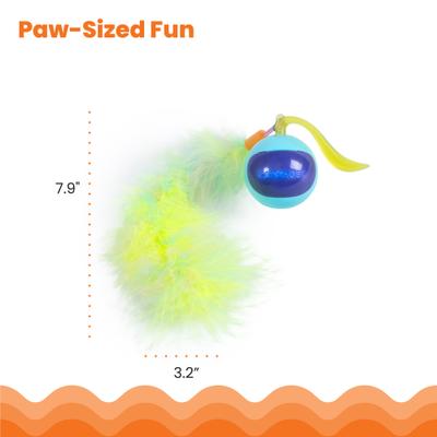 Show full view: Catstages Roll & Chase Rechargeable Interactive Robot Cat Toy with Feather Teaser Tail slide 5 of 7