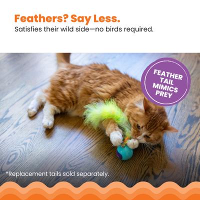 Show full view: Catstages Roll & Chase Rechargeable Interactive Robot Cat Toy with Feather Teaser Tail slide 4 of 7