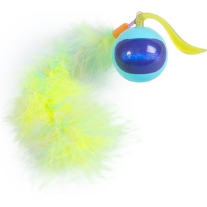 Catstages Roll & Chase Rechargeable Interactive Robot Cat Toy with Feather Teaser Tail