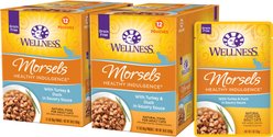 Wellness Complete Health Healthy Indulgence Morsels with Turkey & Duck in Savory Sauce Grain-Free Wet Cat Food Pouches, 3-oz, case of 24