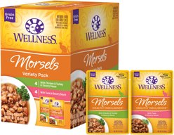 Wellness Complete Health Healthy Indulgence Morsels Grain-Free Variety Pack Cat Food Pouches, 3-oz, case of 32