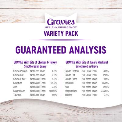 Show full view: Wellness Complete Health Healthy Indulgence Gravies Grain-Free Variety Pack Cat Food Pouches, 3-oz, case of 8 slide 8 of 11