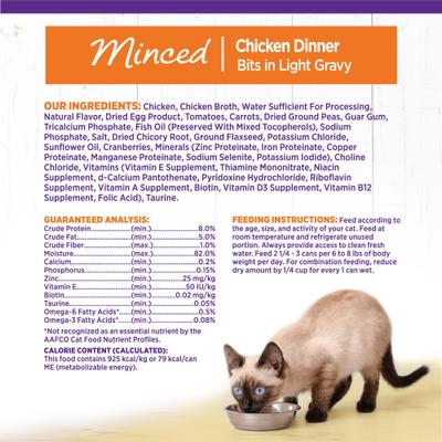Show full view: Wellness Complete Health Minced Chicken Dinner Grain-Free Canned Cat Food, 3-oz, case of 24 slide 8 of 11