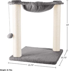 Pet Adobe Cat Hammock with Scratching Posts, Gray slide 2 of 6