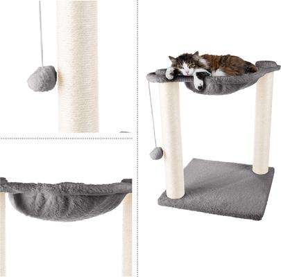 Show full view: Pet Adobe Cat Hammock with Scratching Posts, Gray slide 3 of 6