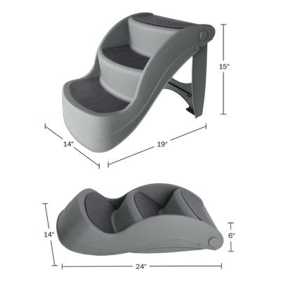 Show full view: Pet Adobe 3-Step Dog Stairs, Gray slide 6 of 6