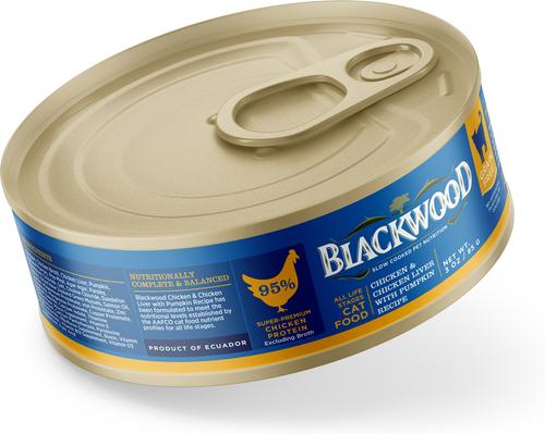 Show full view: Blackwood Chicken & Chicken Liver with Pumpkin Recipe Grain-Free Wet Cat Food, 3-oz can, case of 12 slide 4 of 6