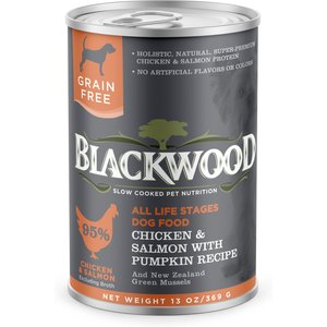 Blackwood Chicken & Salmon with Pumpkin Grain-Free Adult Canned Dog Food, 13-oz, case of 12
