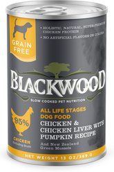 Blackwood Chicken & Chicken Liver with Pumpkin Grain-Free Adult Canned Dog Food, 13-oz, case of 12