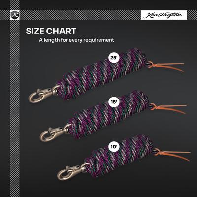 Show full view: Kensington Protective Products Multi-Colored Clinician Horse Training Lead Rope, 25-ft, Merlot slide 2 of 6