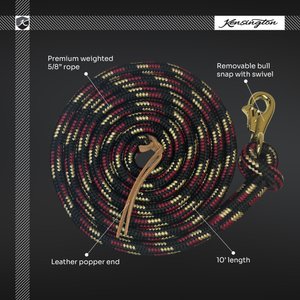 Kensington Protective Products Multi-Colored Clinician Horse Training Lead Rope, 10-ft, Kentucky Blue