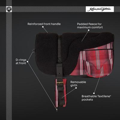 Show full view: Kensington Protective Products Fleece Bareback Horse Saddle Pad with Pockets, Merlot slide 3 of 5