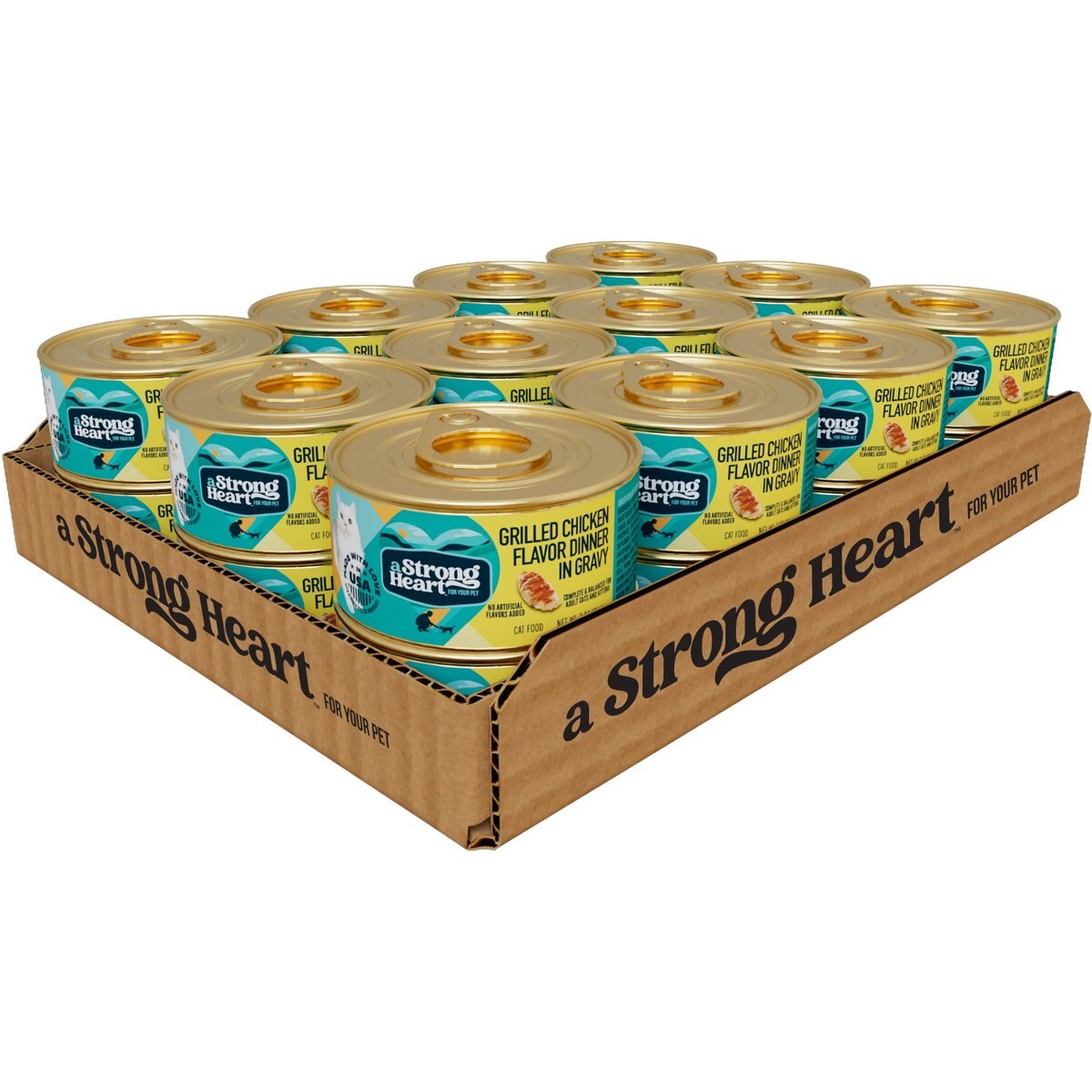 A Strong Heart Grilled Chicken Dinner in Gravy Wet Cat Food, 3-oz, case of 24