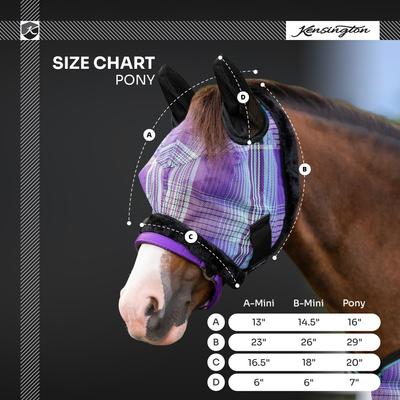 Show full view: Kensington Protective Products Mini & Pony Fly Mask with Soft Ears & Fleece Trim, Kentucky Blue, Pony slide 3 of 6