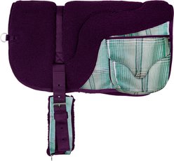 Kensington Protective Products Fleece Bareback Horse Saddle Pad with Pockets, Imperial Jade/Plum