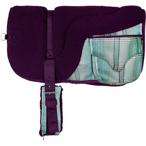 Kensington Protective Products Fleece Bareback Horse Saddle Pad with Pockets, Imperial Jade/Plum