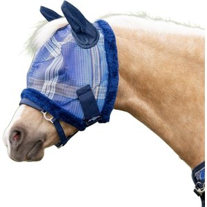 Kensington Protective Products Mini & Pony Fly Mask with Soft Ears & Fleece Trim, Kentucky Blue, Pony