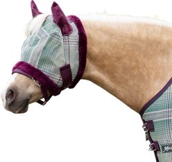 Kensington Protective Products Mini & Pony Fly Mask with Soft Ears & Fleece Trim, Imperial Jade, Pony