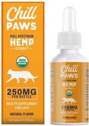 Chill Paws Organic 250mg Full Spectrum Hemp Extract Tincture Calming Supplement for Cats, 1-fl oz bottle