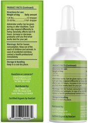 Chill Paws Organic 250mg Full Spectrum Hemp Extract Tincture Calming Supplement for Dogs, 1-fl oz bottle slide 2 of 5