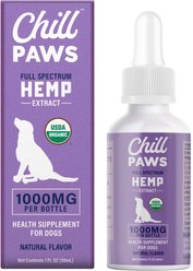Chill Paws Organic 1000mg Full Spectrum Hemp Extract Tinctures Calming Supplement for Dogs, 1-fl oz bottle