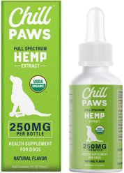 Chill Paws Organic 250mg Full Spectrum Hemp Extract Tincture Calming Supplement for Dogs, 1-fl oz bottle