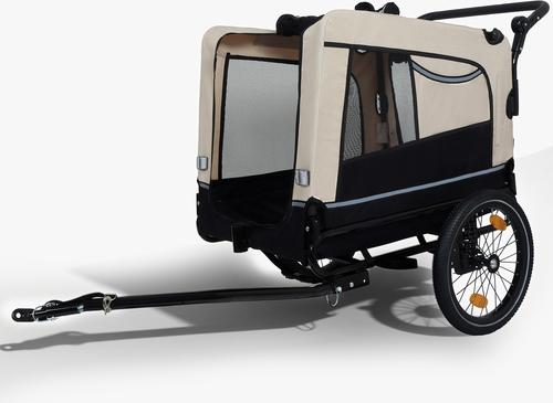 Show full view: Yafylly Bike Trailer & Push Cart for Pets with All-Terrain Wheels, Large, Beige/Black slide 4 of 5