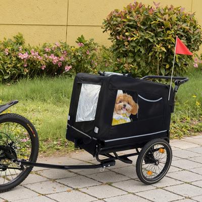 Show full view: Yafylly Bike Trailer & Push Cart for Pets with All-Terrain Wheels, Large, Black slide 5 of 5