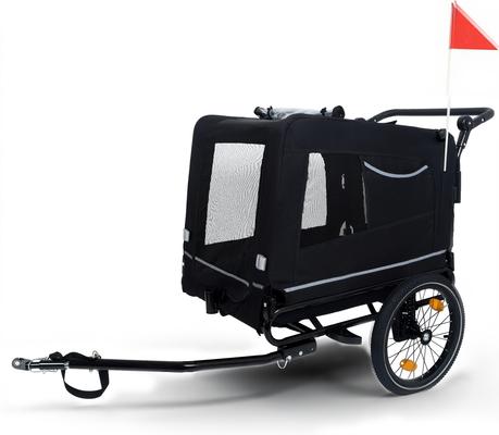 Show full view: Yafylly Bike Trailer & Push Cart for Pets with All-Terrain Wheels, Large, Black slide 4 of 5