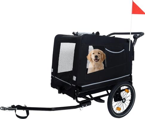 Show full view: Yafylly Bike Trailer & Push Cart for Pets with All-Terrain Wheels, Large, Black slide 2 of 5