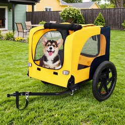 Yafylly Pet Bike Trailer Dog Cart for Bicycle with Internal Leash, Medium, Yellow
