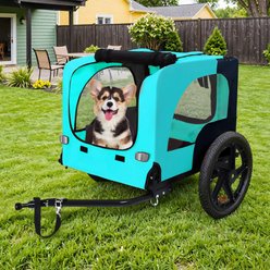 Yafylly Pet Bike Trailer Dog Cart for Bicycle with Internal Leash, Medium, Light Blue