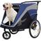 Show in main carousel: Yafylly 2-in-1 Bike Trailer & Push Cart for Pets with Dual Cup Pockets, Large, Blue/Black slide 4 of 5