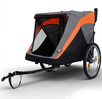 Show full view: Yafylly 2-in-1 Bike Trailer & Push Cart for Pets with Dual Cup Pockets, Large, Grey/Black slide 2 of 5