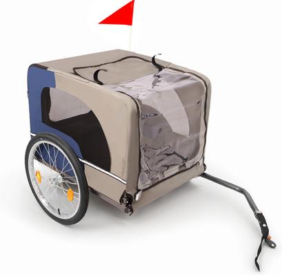 Show full view: Yafylly Dog Bike Trailer for Bicycle with 2 Entrances & 20-in Wheels, Blue/Grey, Medium slide 3 of 6
