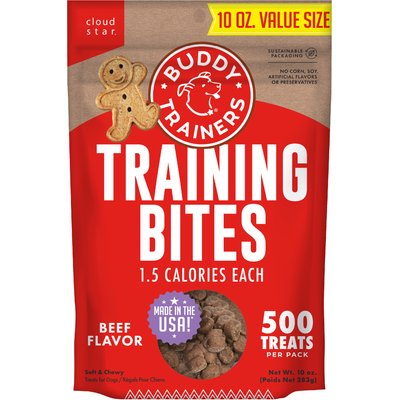 Buddy Biscuits Buddy Biscuits Trainers Training Bites Beef Flavor Soft & Chewy Dog Treats, 10-oz bag