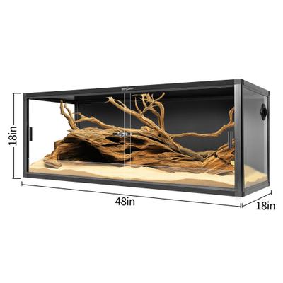 Show full view: REPTI ZOO Light Weight Enclosure Reptile Terrarium, Black, 64-gal: 48 x 18 x 18-in slide 3 of 9