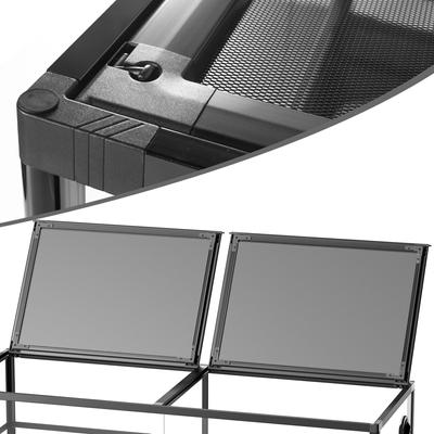 Show full view: REPTI ZOO 360° Full Vision Glass Tank Low Reptile Terrarium with Top Mesh Lid, Black, 47-gal: 48 x 18 x 12.6-in slide 5 of 6