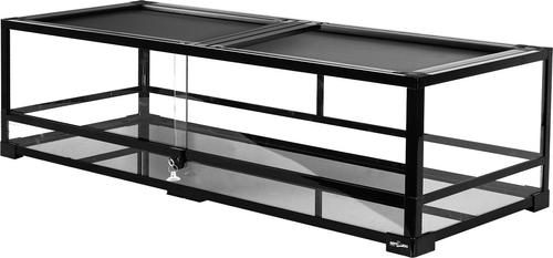 Show full view: REPTI ZOO 360° Full Vision Glass Tank Low Reptile Terrarium with Top Mesh Lid, Black, 47-gal: 48 x 18 x 12.6-in slide 2 of 6