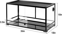 REPTI ZOO Knock Down Reptile Terrarium with Swing Door, Black, 40-gal slide 2 of 7