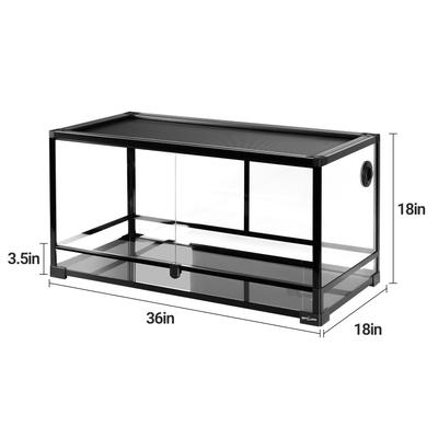 Show full view: REPTI ZOO Knock Down Reptile Terrarium with Swing Door, Black, 40-gal slide 4 of 7