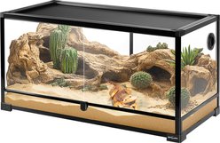 REPTI ZOO Knock Down Reptile Terrarium with Swing Door, Black, 40-gal